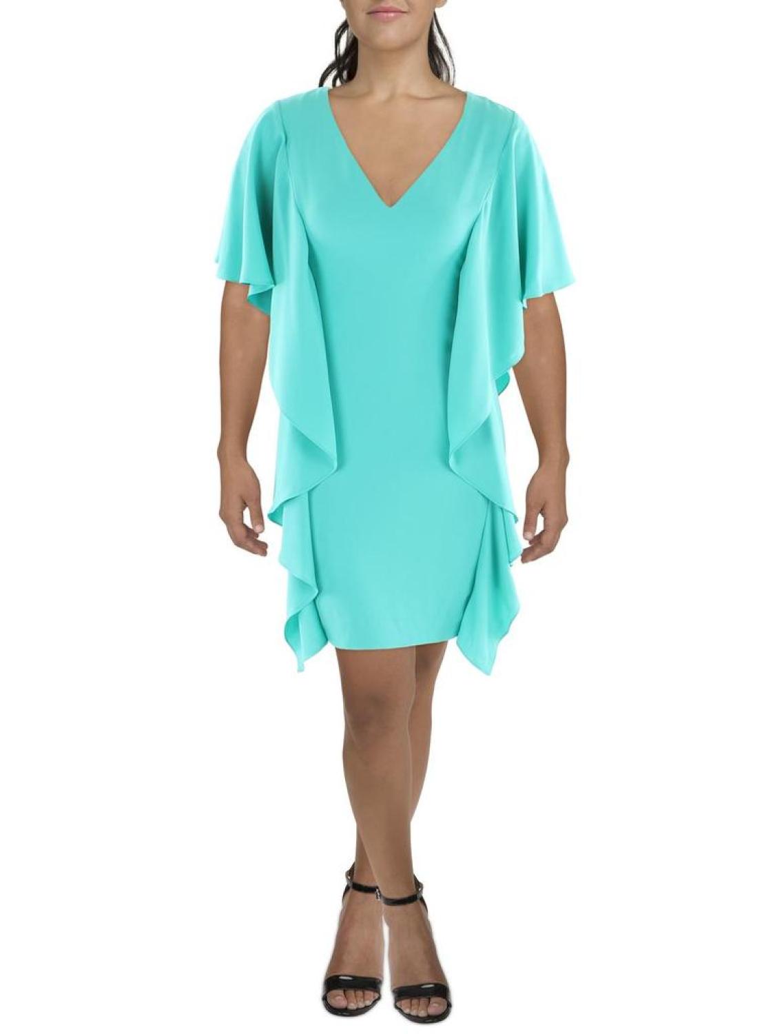 Womens Georgette Knee-Length Shift Dress