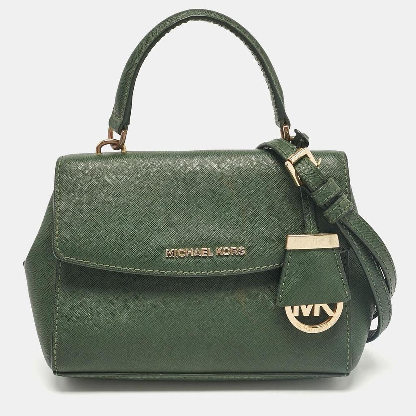 Dark Green Leather Extra Small Ava Top Handle Bag