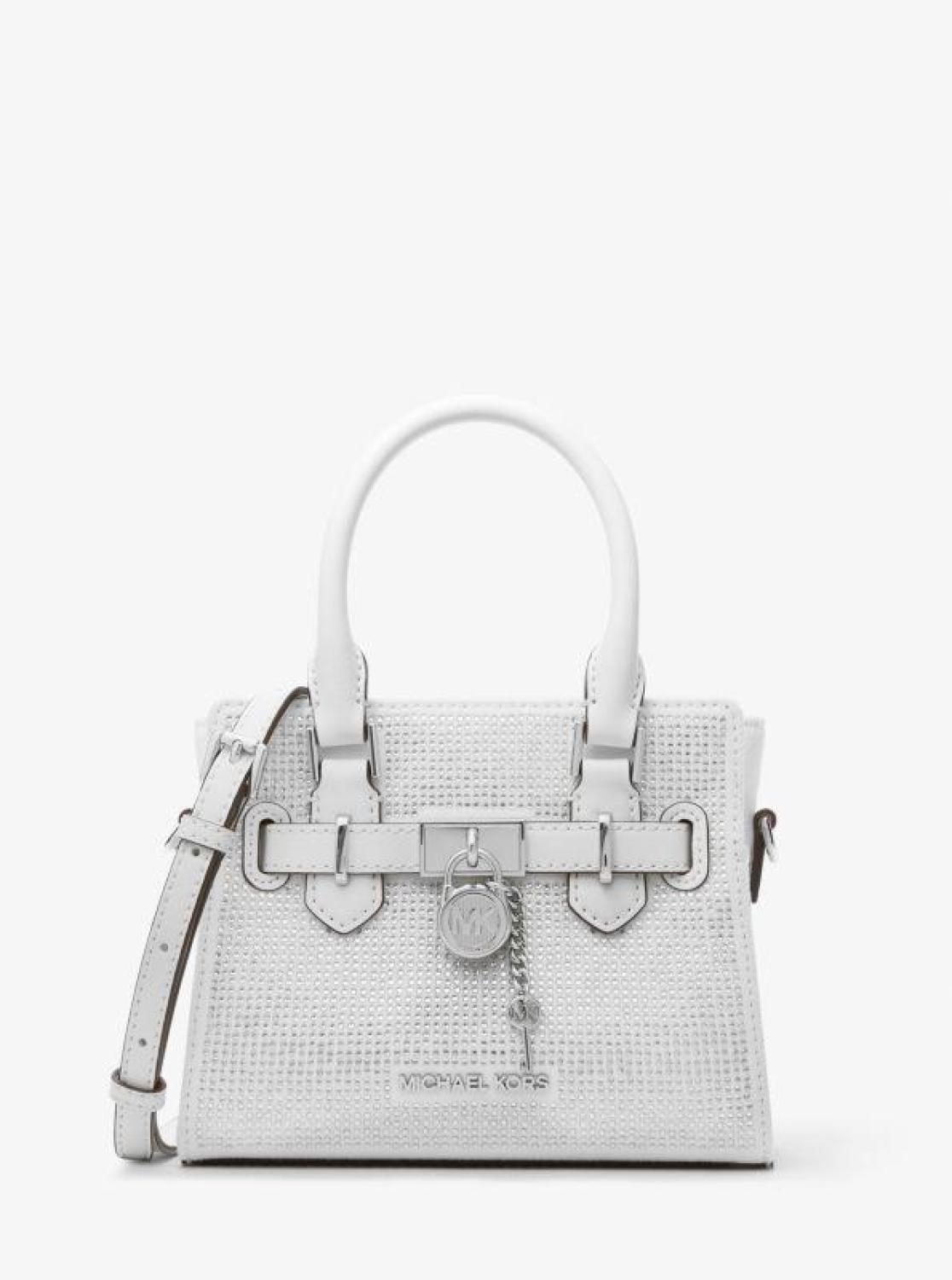 Hamilton Extra-Small Crystal Embellished Washed Denim Satchel