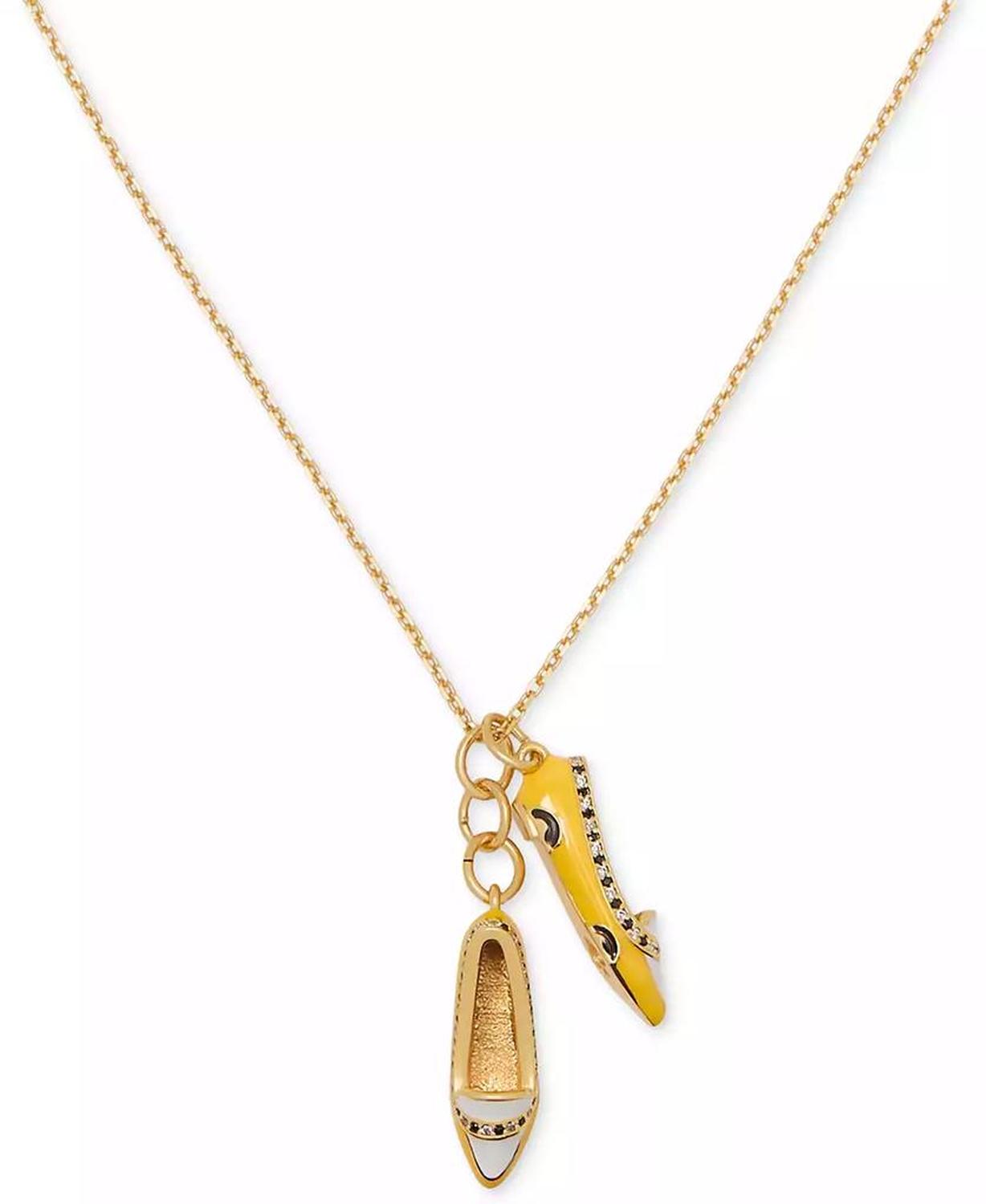 Gold-Tone Gogo Taxi Flats Pendant Necklace, 16" + 3" extender