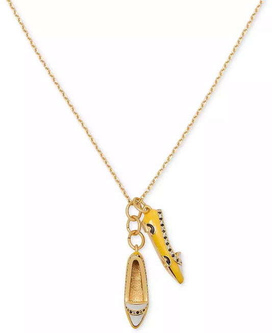 Gold-Tone Gogo Taxi Flats Pendant Necklace, 16" + 3" extender