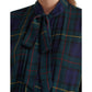 Plaid Tie Neck Georgette Shirt