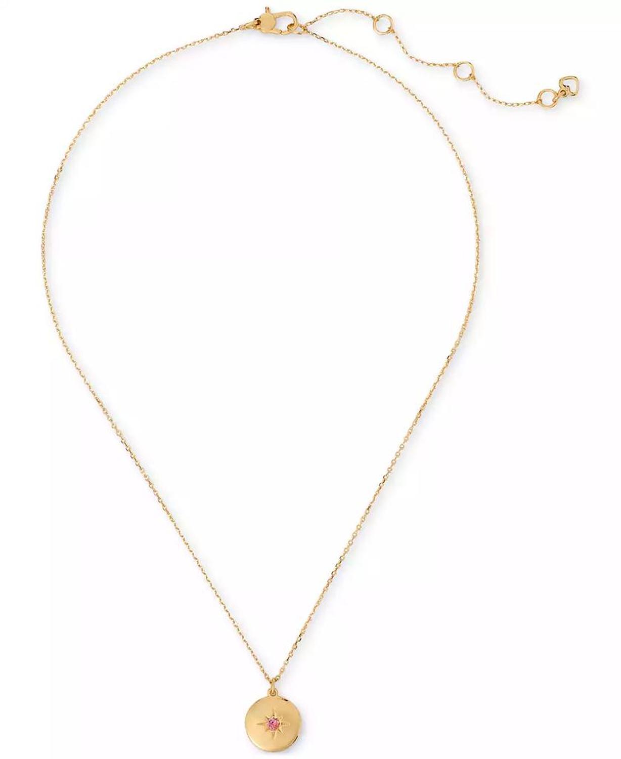 Gold-Tone Color Spark Round Pendant Necklace, 16" + 3" extender