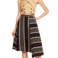 Stripe Midi Skirt In Black/taupe