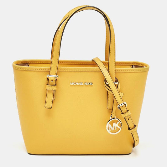 Yellow Saffiano Leather Extra-Small Jet Set Travel Tote