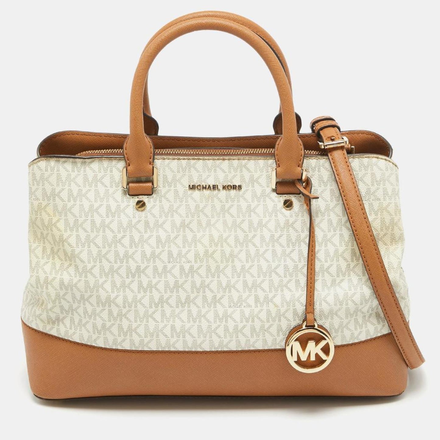 Michael Kors  Signature Coated Canvas And Leather Savannah Satchel