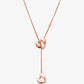 Precious-Metal Plated Sterling Silver Heart Chain Lariat Necklace