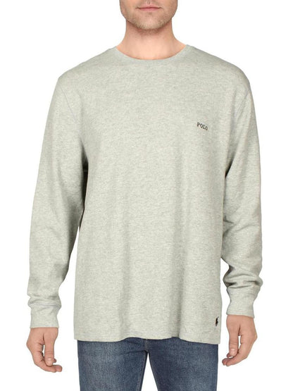 Mens Waffle-Knit Logo Crewneck Sweater