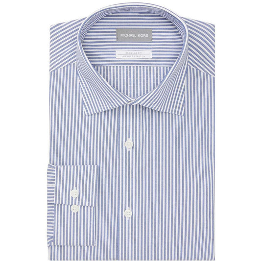 Mens Striped Stretch Button-Down Shirt