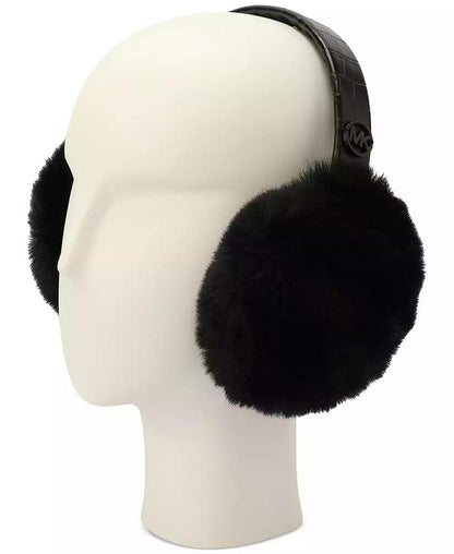 MICHAEL Logo Charm Croc-Embossed Fuzzy Ear Warmers