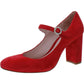 Marlene Womens Suede Buckle Mary Jane Heels