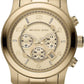 Michael Kors Runway MK8077 Mens Gold-Tone Chronograph 45mm Watch