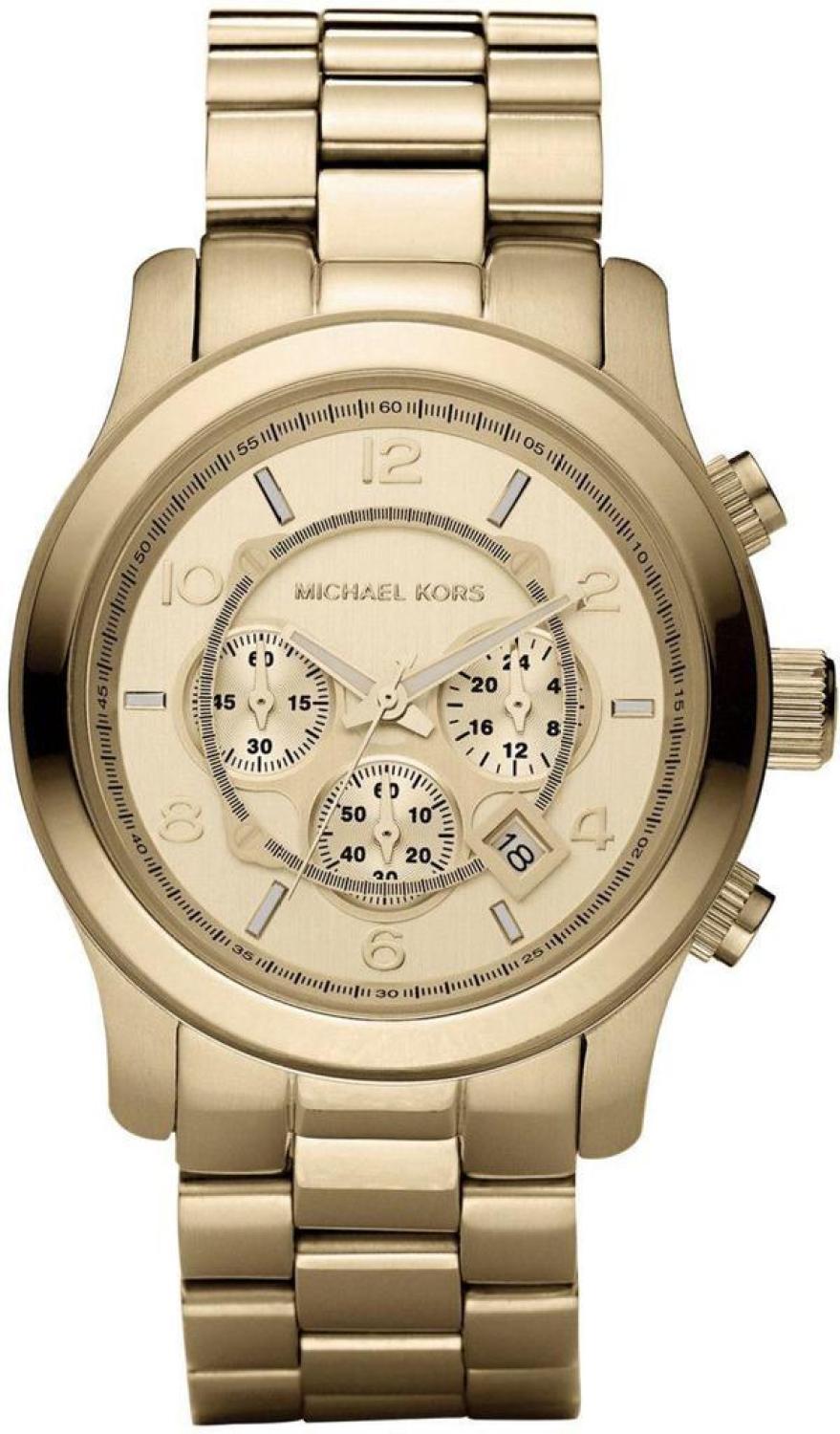 Michael Kors Runway MK8077 Mens Gold-Tone Chronograph 45mm Watch