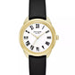 Women's Crosstown Three-Hand Gold-Tone Black Leather Watch 34mm