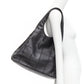 CHANEL black ruthenium CC logo square stitched tassel shoulder hobo bag