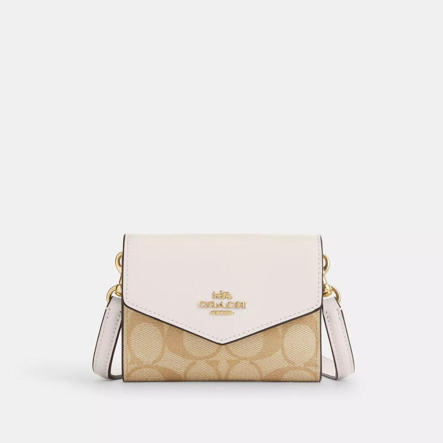 Coach Outlet Mini Envelope Wallet With Strap In Signature Canvas