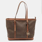 Brown Signature Coated Canvas Jet Set Travel Tote