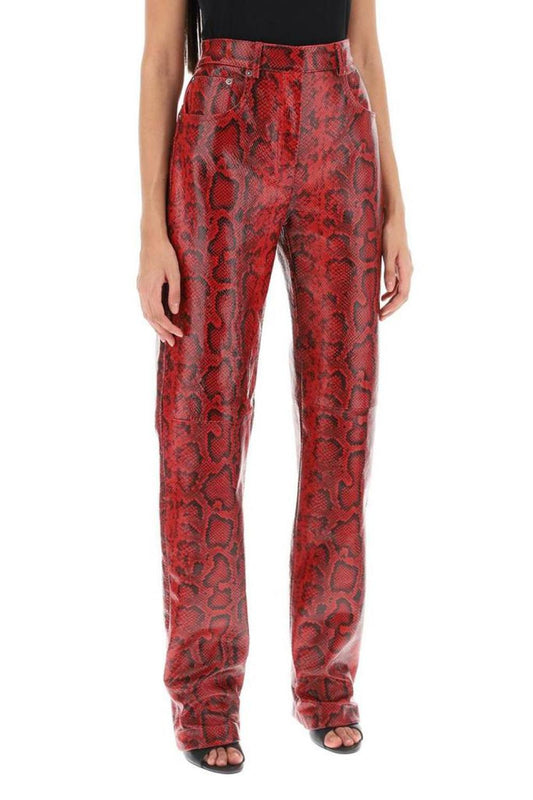 Sportmax Abete Python Print Leather Pants