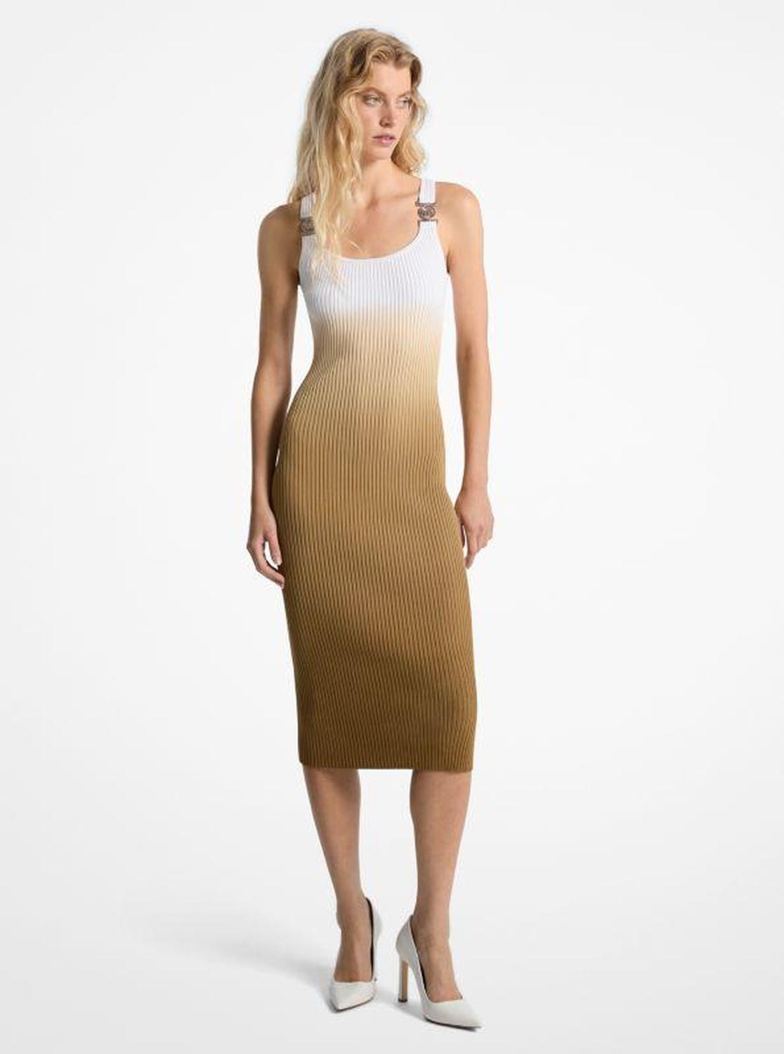 Ombré Ribbed Stretch Viscose Dress