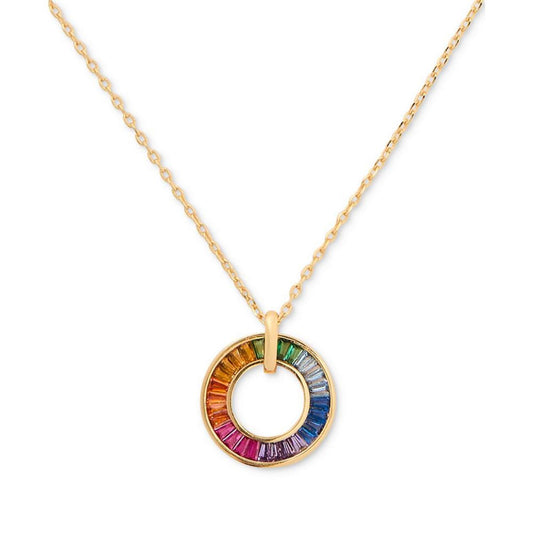 Gold-Tone Rainbow Joy Pendant Necklace, 16" + 3" extender