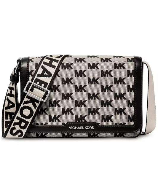 Men's Leather Mini-Flap Logo Print Crossbody Bag