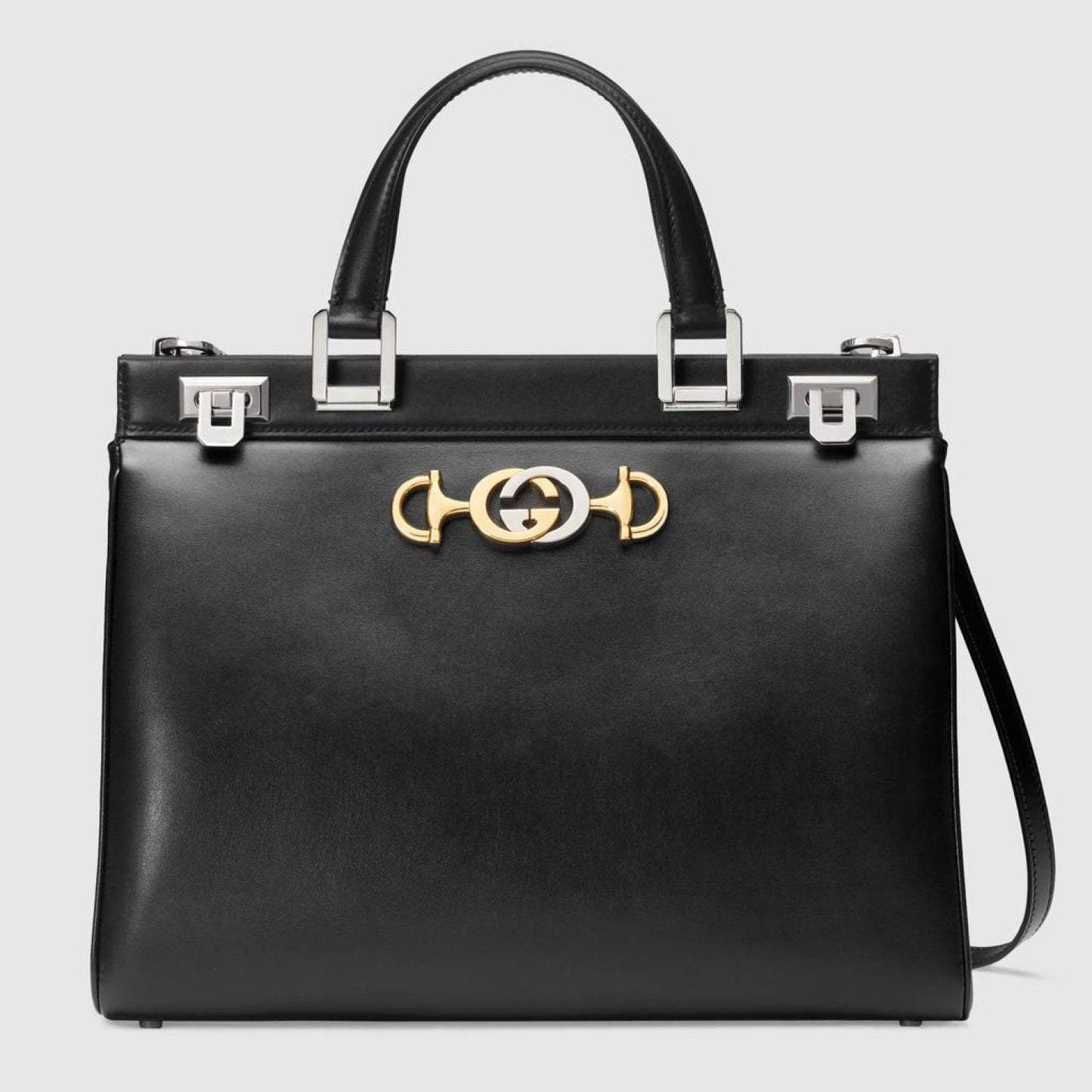 Gucci Zumi Medium Leather Top Handle Tote