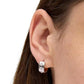 Two-Tone Set In Stone Chunky Huggie Hoop Earrings