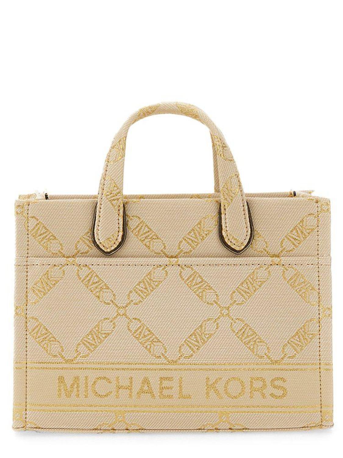 Michael Michael Kors Gigi Small Metallic Empire Logo Jacquard Messenger Bag