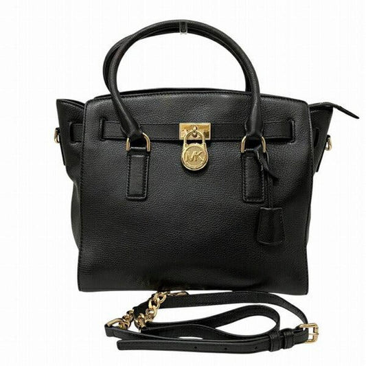 Black Leather 2way Handbag