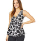 Bicolor Floral Soiree Top