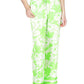 Petites Womens Smocked Printed Wide Leg Pants