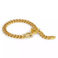 Women's Faux Stone Signature C Buckle Curb Chain Bracelet