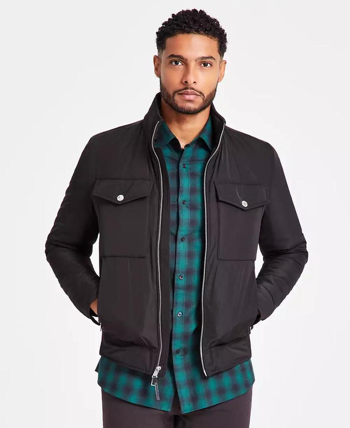 Men's Quilted Full-Zip Biker Jacket