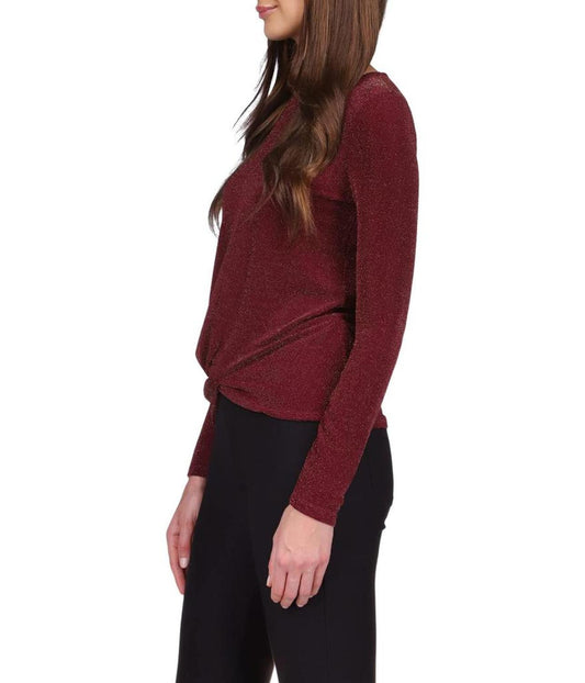 Twist Hem Long Sleeve Top