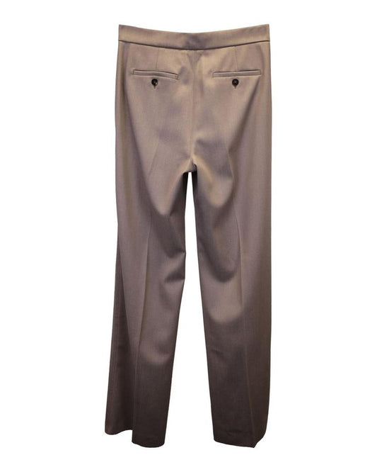 Max Mara Pleated Trousers in Beige Wool