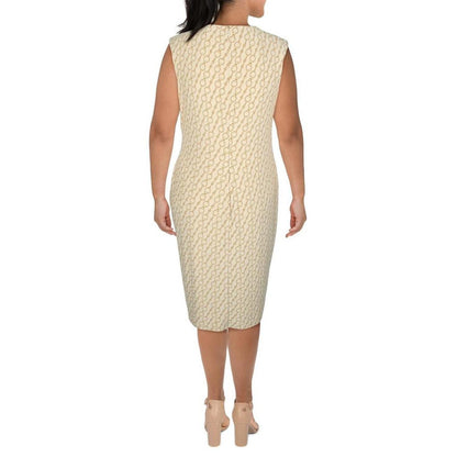 Womens Embellished Midi Sheath Dress