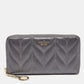 Kate Spade Grey Briar Lane Quilted Leather Neda Zip Around Wallet..