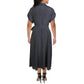 Womens Crepe Polka Dot Midi Dress