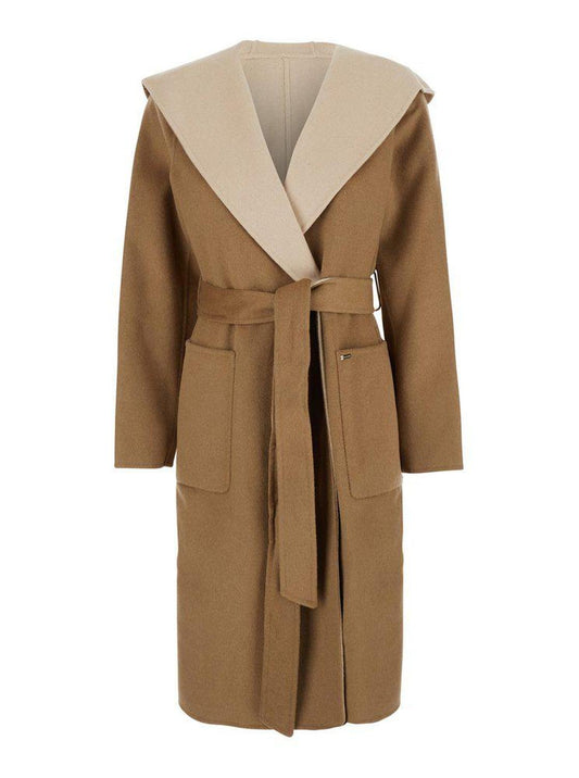 Michael Michael Kors Two-Tone Wrap Hooded Coat