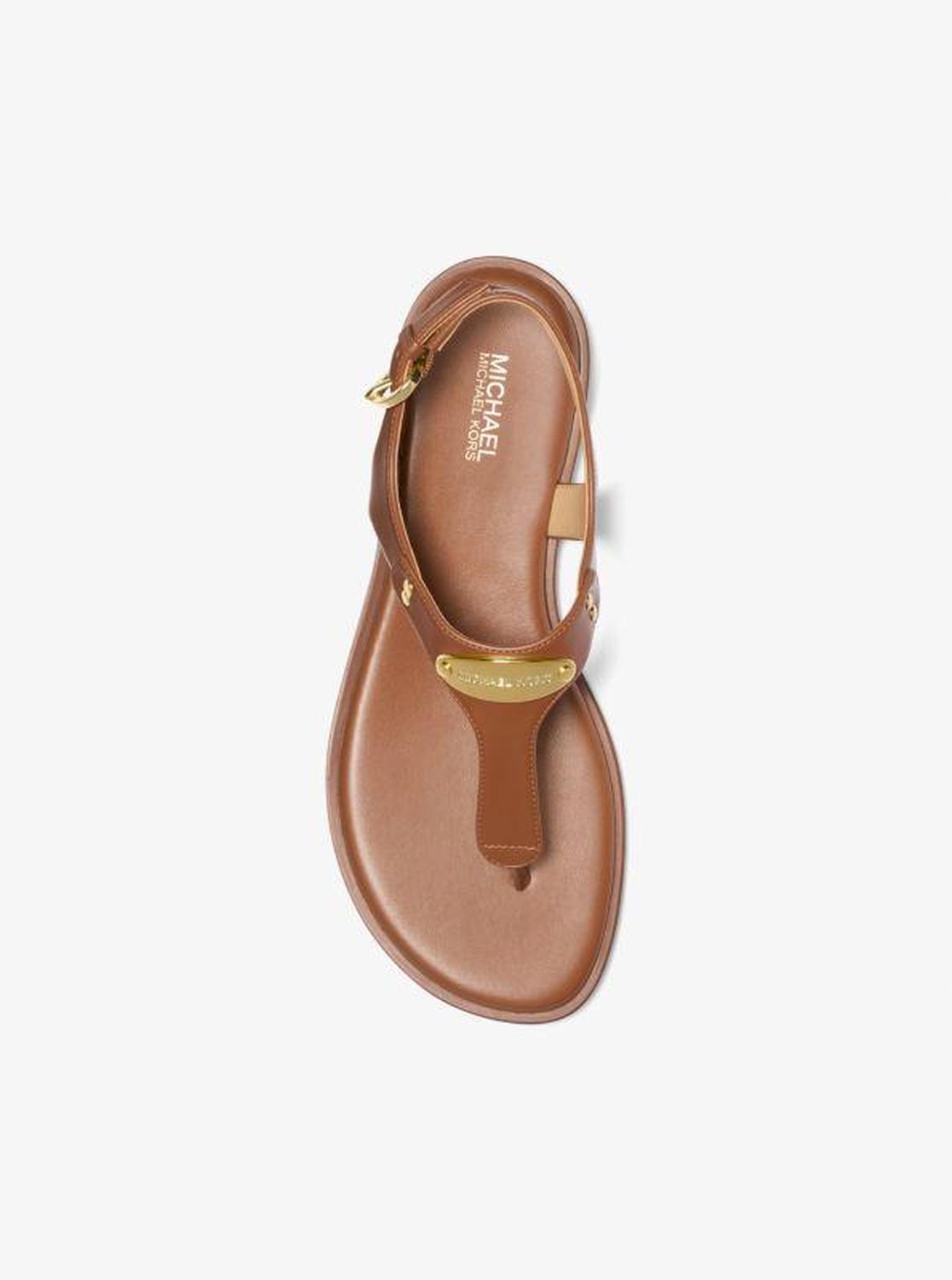 Logo Plate T-Strap Sandal