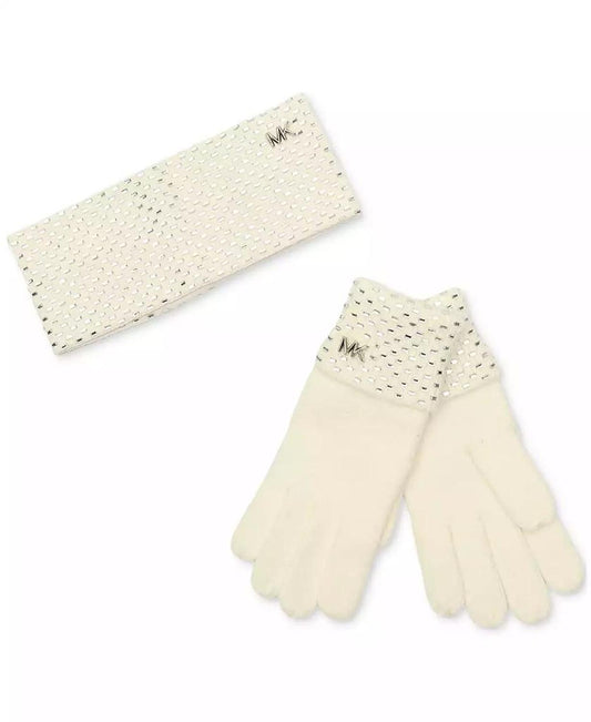 MICHAEL Women's Studded Gloves & Headband Set