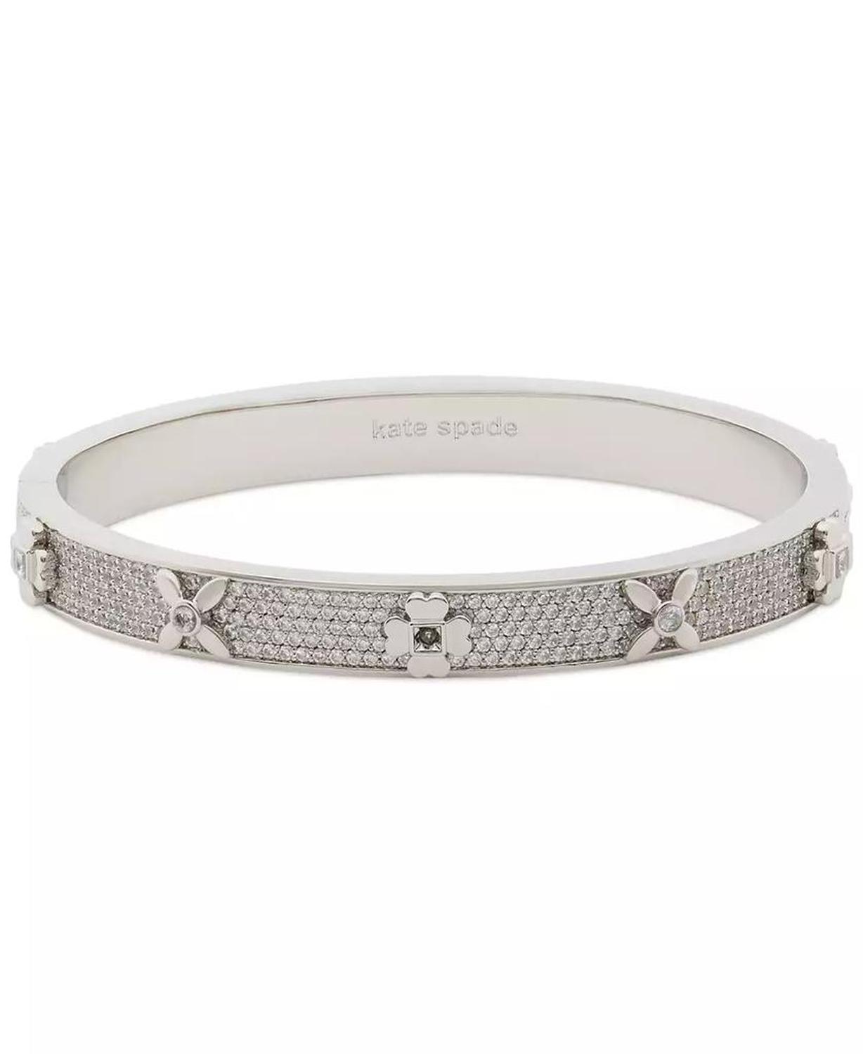 Silver-Tone Heritage Bloom Bangle Bracelet