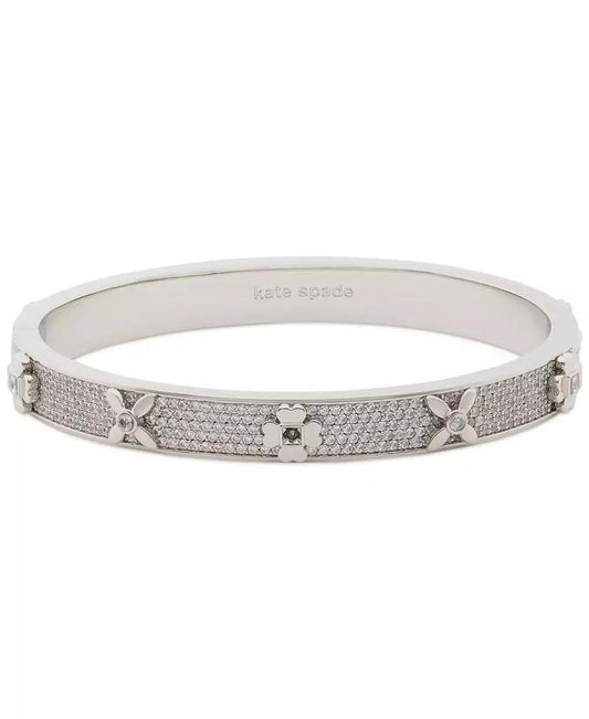 Silver-Tone Heritage Bloom Bangle Bracelet