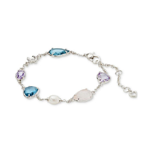 Silver-Tone Lilac Haze Station Bracelet