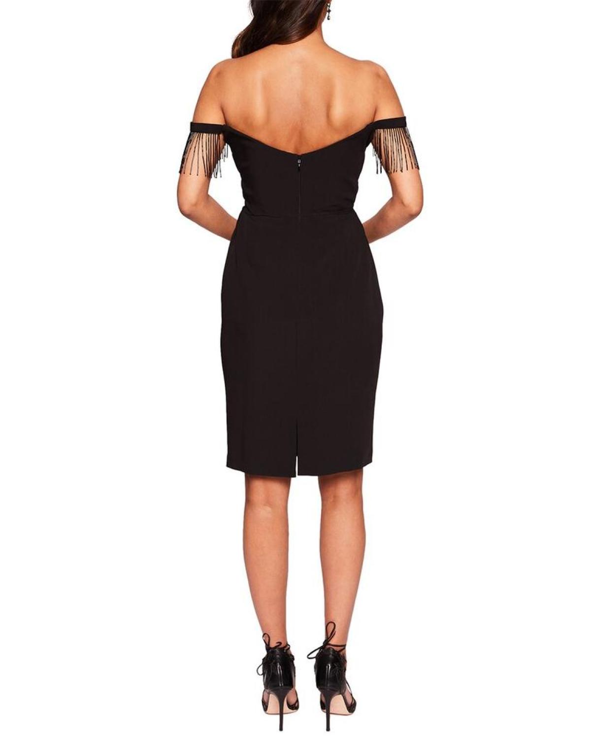 Marchesa Notte Off Shoulder Mini Cocktail Dress