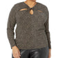 Plus Size Giraffe Twist Keyhole Top