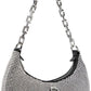 Silver 'The Rhinestone Small Curve' Bag