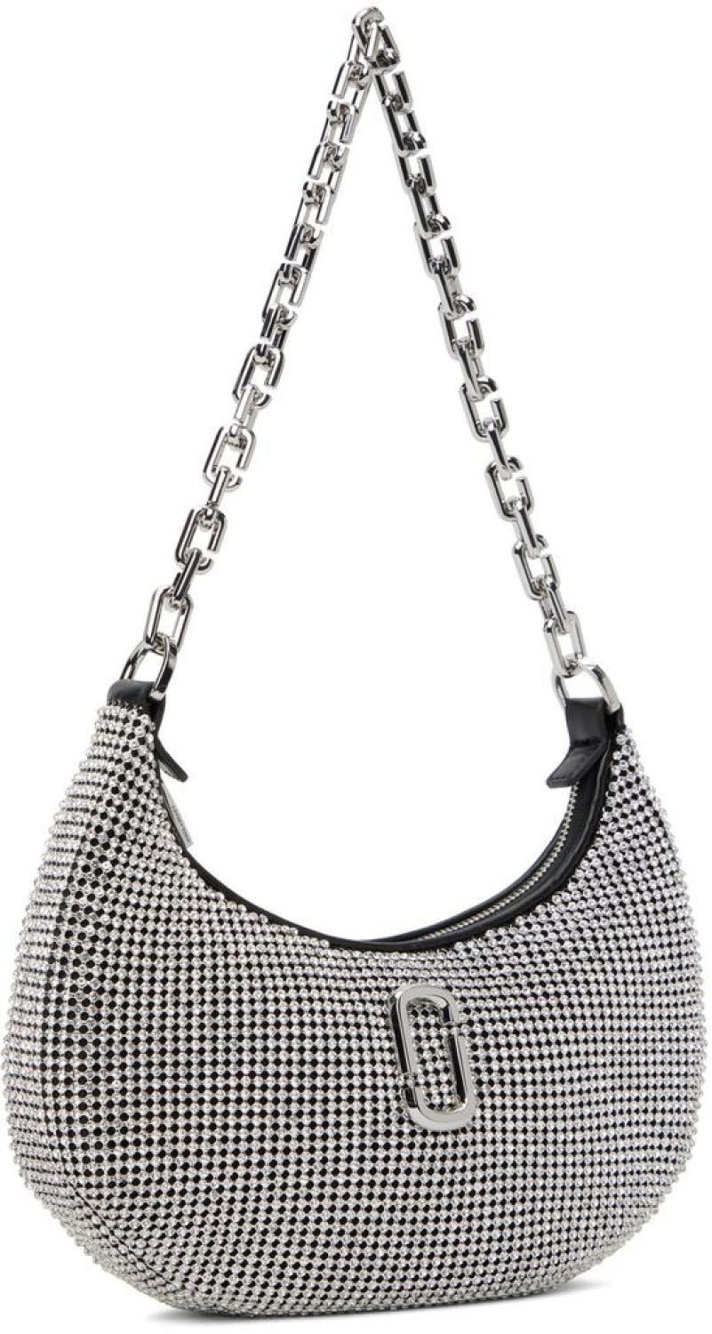 Silver 'The Rhinestone Small Curve' Bag