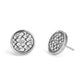 Faux Stone Signature Quilted Coin Stud Earrings