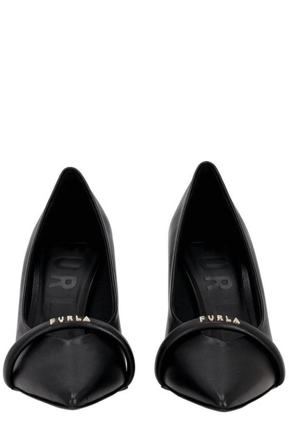 Furla Logo Lettering Pointed Toe Pumps